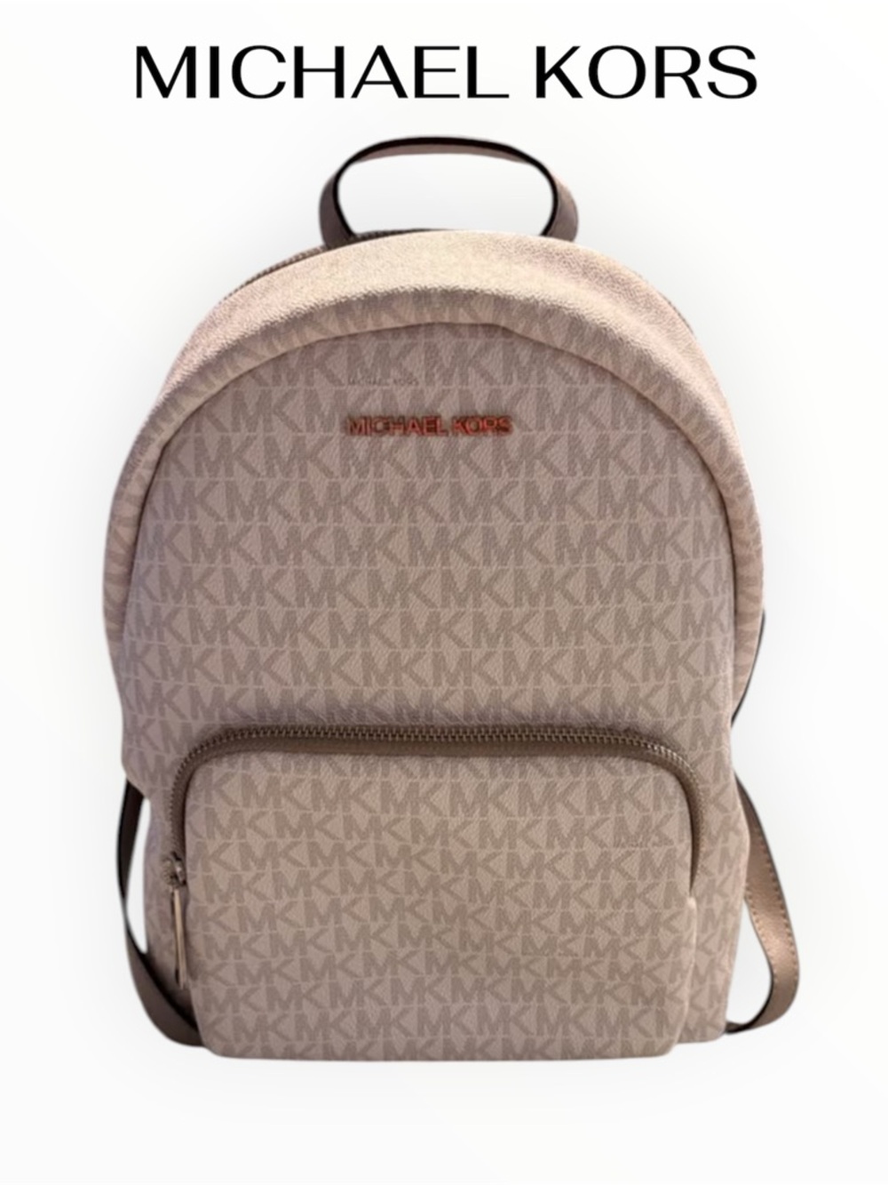 Michael Kors White & Gray MK Logo Backpack NWT